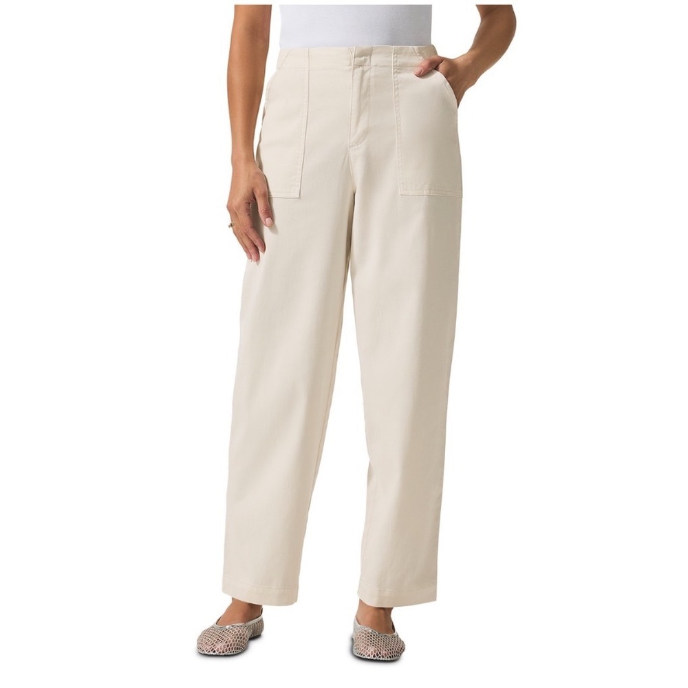 Splendid Good Fortune Pants Moonstone Cream Wide Leg Cotton RS5C570 Large